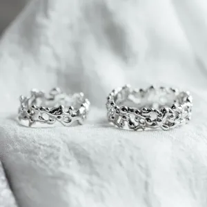 Avant-garde wedding rings with organic elements NALANI Thumbnail