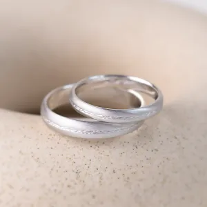 Unusual wedding rings with embossed rope NASH Thumbnail