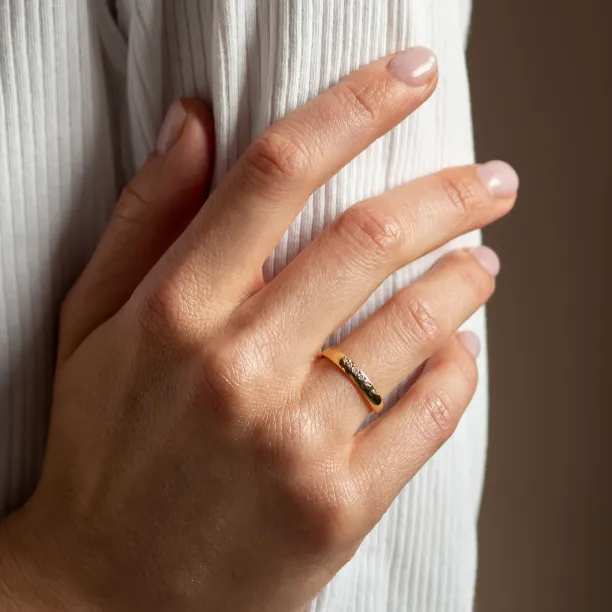 Gold ring with five diamonds NICO Image