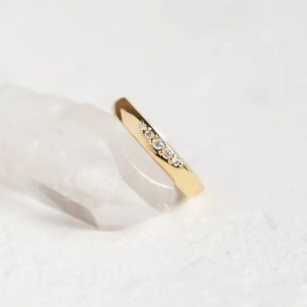 Gold ring with five diamonds NICO Image