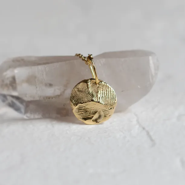 Gold necklace with custom fingerprint PALMER Image