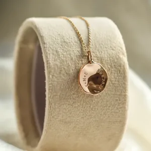 Gold necklace with custom fingerprint PALMER Thumbnail