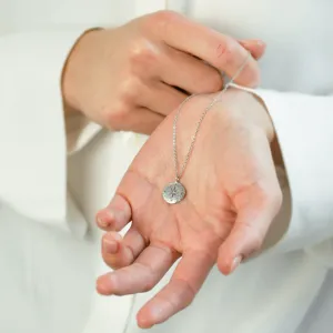 Gold necklace with atypical surface in compass design FAITH Thumbnail