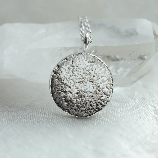 Gold necklace with atypical surface in compass design FAITH Image