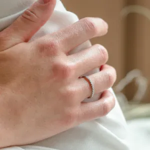 Gold ring with diamonds in half eternity design CHRISTINE Thumbnail