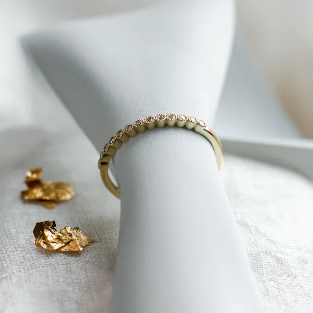 Gold ring with diamonds in half eternity design CHRISTINE Image
