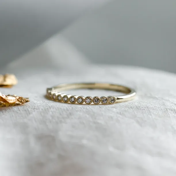 Gold ring with diamonds in half eternity design CHRISTINE Image