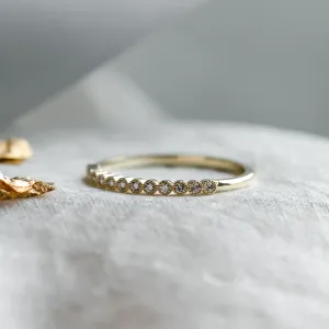 Gold ring with diamonds in half eternity design CHRISTINE Thumbnail