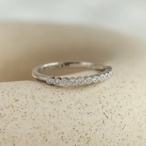 Gold ring with diamonds in half eternity design CHRISTINE Image