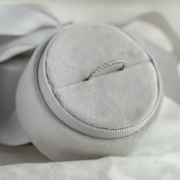 Gold ring with diamonds in half eternity design CHRISTINE Image