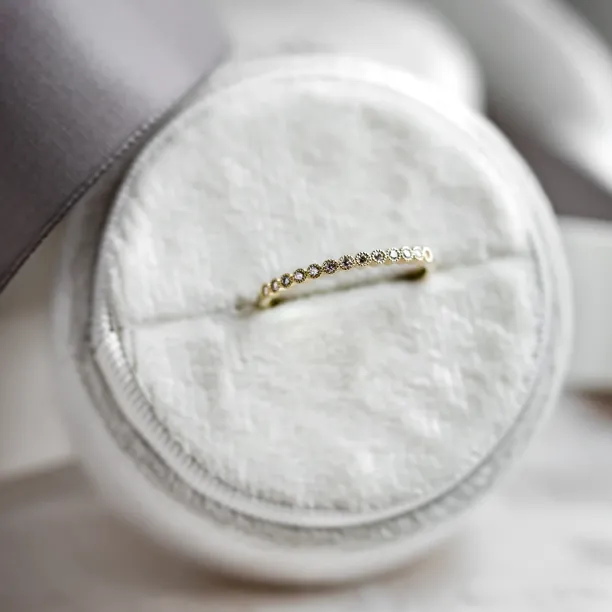 Gold ring with diamonds in half eternity design CHRISTINE Image