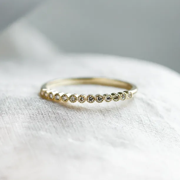 Gold ring with diamonds in half eternity design CHRISTINE Image