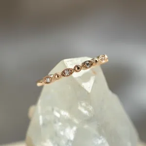 Elegant ring with diamonds in half eternity design and in vintage style CHRISTINA Thumbnail