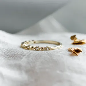 Elegant ring with diamonds in half eternity design and in vintage style CHRISTINA Thumbnail