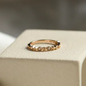 Elegant ring with diamonds in half eternity design and in vintage style CHRISTINA Thumbnail