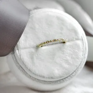 Elegant ring with diamonds in half eternity design and in vintage style CHRISTINA Thumbnail