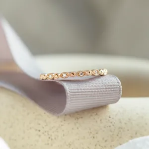 Elegant ring with diamonds in half eternity design and in vintage style CHRISTINA Thumbnail