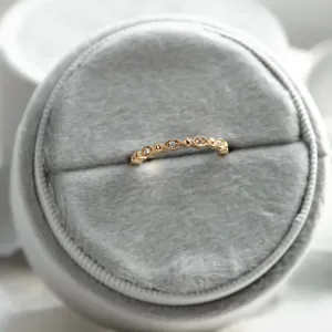 Elegant ring with diamonds in half eternity design and in vintage style CHRISTINA Thumbnail