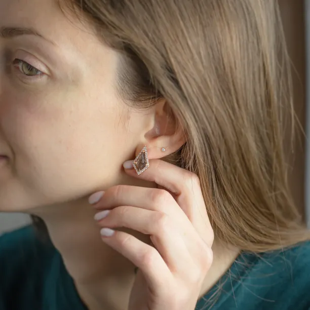 Statement earrings with rutile quartz and side diamonds ALEXIS Image