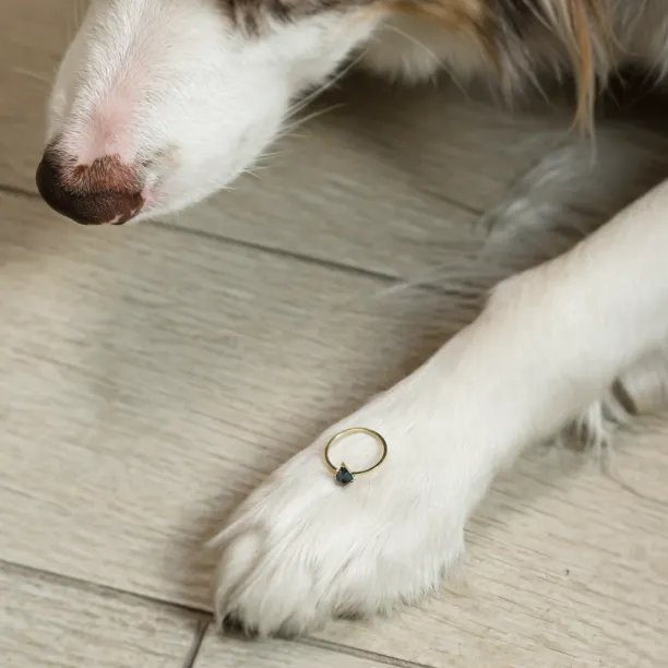 Gold ring with London blue topaz in kite shape KINGSTONE Image