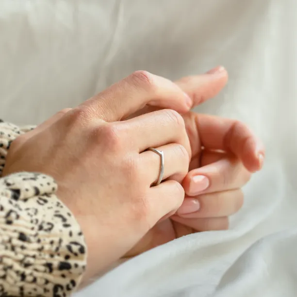 Elegant curved wedding rings SHIRIN Image