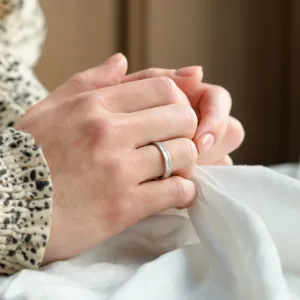 Unusual wedding rings with natural surface ARETA Thumbnail