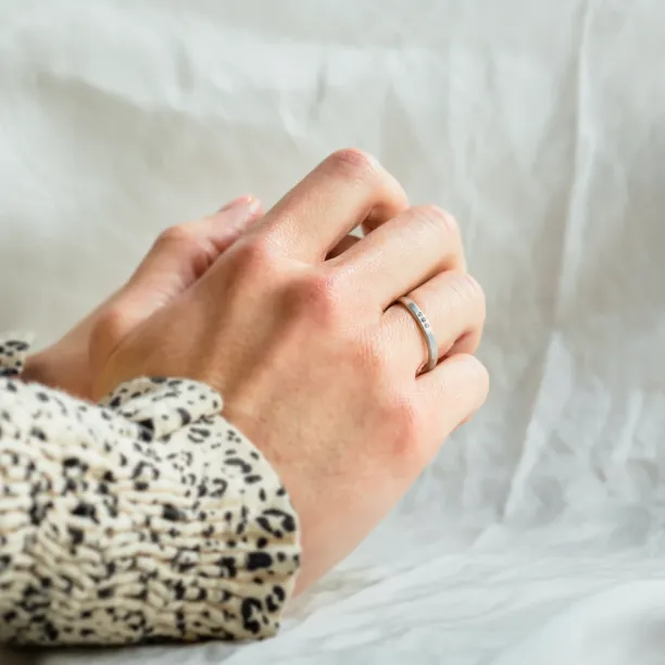 Elegant wedding rings with matte surface and diamonds MATTY Image