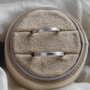 Elegant wedding rings with matte surface and diamonds MATTY Thumbnail