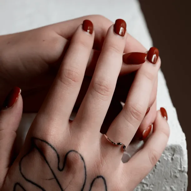 Gold open ring with salt and pepper diamonds ADA Image