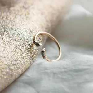 Gold open ring with salt and pepper diamonds ADA Thumbnail