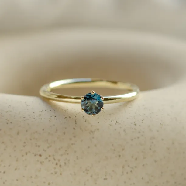 Engagement ring with london blue topaz MARGARET Image