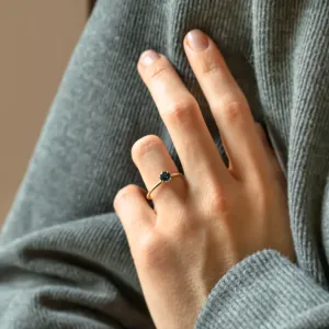 Engagement ring with london blue topaz MARGARET Thumbnail