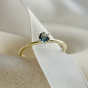Engagement ring with london blue topaz MARGARET Thumbnail