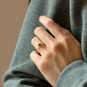 Engagement ring with london blue topaz MARGARET Thumbnail