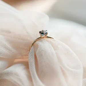 Engagement ring with london blue topaz MARGARET Thumbnail