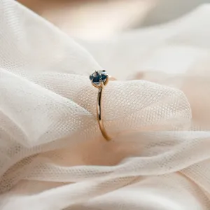 Engagement ring with london blue topaz MARGARET Thumbnail