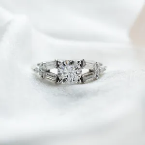 Luxury atypical ring with moissanites GINNY