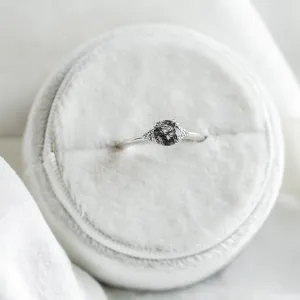 Unusual engagement ring with rutilated quartz and diamonds PRECIOUS Thumbnail