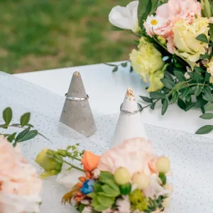 Unusual wedding rings with a shiny ESTELA Thumbnail