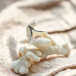 Curved gold ring with salt and pepper diamond LEILA Thumbnail