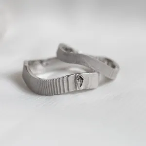 Original wedding rings with salt and pepper diamond CHARLES Thumbnail