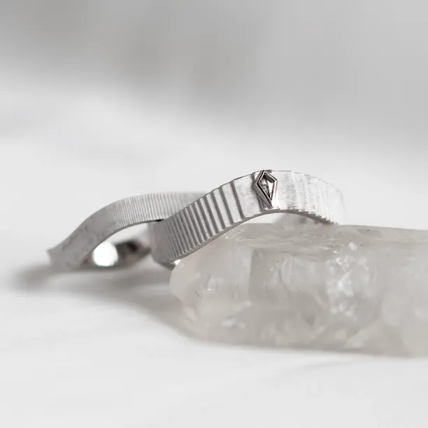 Original wedding rings with salt and pepper diamond CHARLES Image