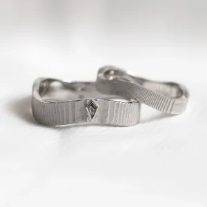 Original wedding rings with salt and pepper diamond CHARLES Thumbnail