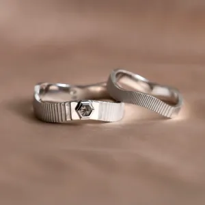 Unusual wedding rings with salt and pepper diamond JACKLYN Thumbnail