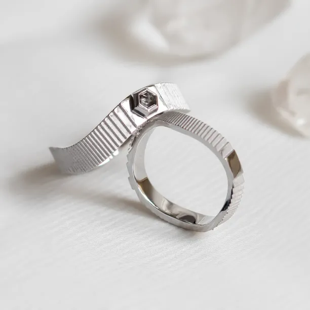 Unusual wedding rings with salt and pepper diamond JACKLYN Image