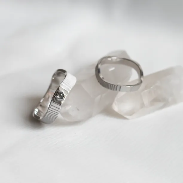 Unusual wedding rings with salt and pepper diamond JACKLYN Image
