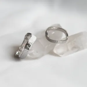 Unusual wedding rings with salt and pepper diamond JACKLYN Thumbnail