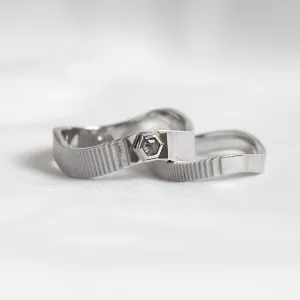 Unusual wedding rings with salt and pepper diamond JACKLYN Thumbnail