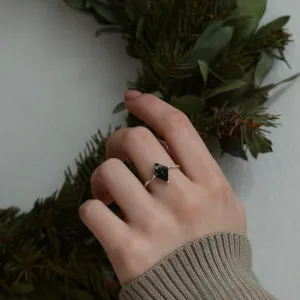 Geometric engagement ring with moss agate LUCCA Thumbnail