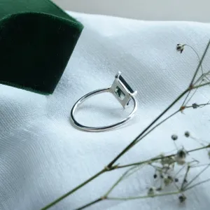 Geometric engagement ring with moss agate LUCCA Thumbnail